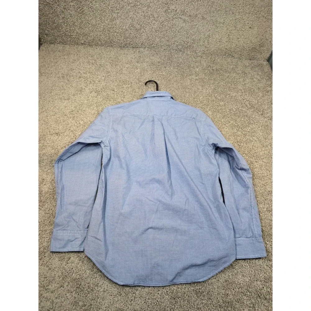 Ralph Lauren Kids Blue Gingham Check Button‎ Shirt Long Sleeve Polo Pony L 16